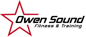 owen sound fitness and training logo features a red star to the left of the business name 