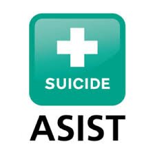 asist logo a white cross in a green square with suicide written under the cross